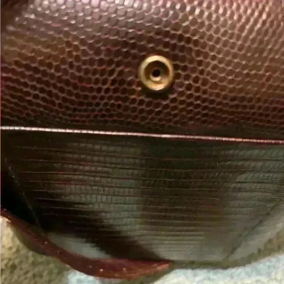 Reptile Skin Vintage Handbag Dark Brown - Picture 8 of 11